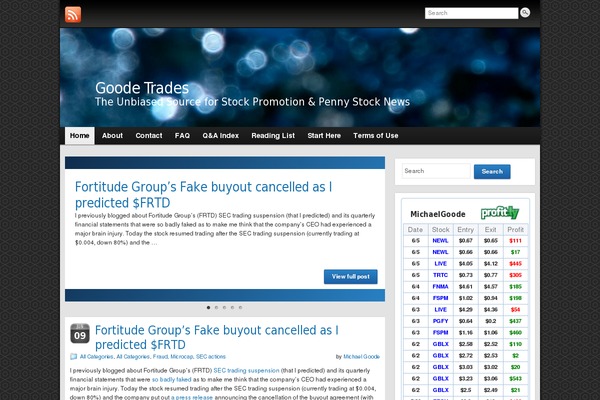 goodetrades.com site used Twenty Sixteen