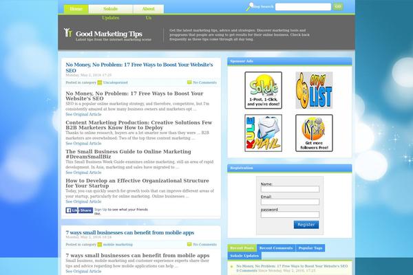 Vibrant theme site design template sample