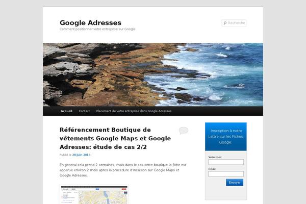 googleadresses.com site used Twenty Eleven