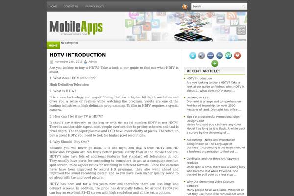 Mobileapps theme site design template sample