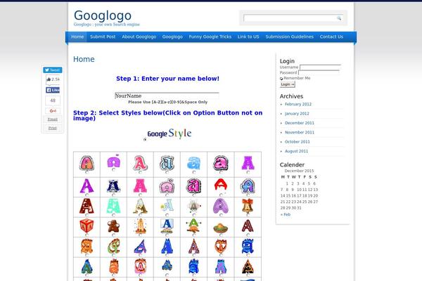 googlogo.info site used Light Clean Blue