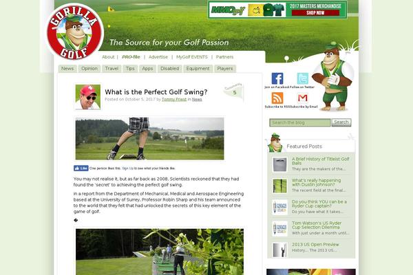 Golf theme site design template sample