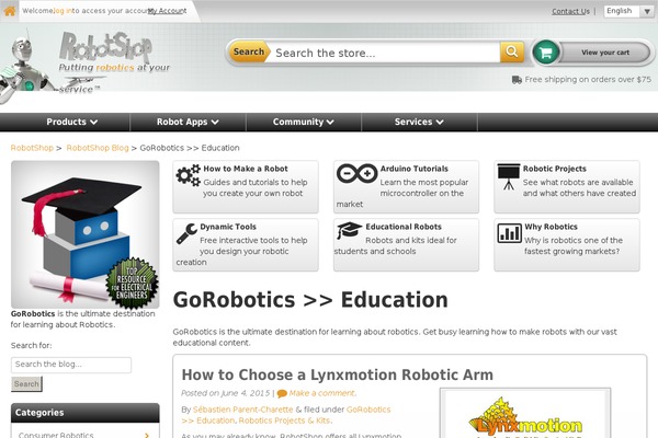 gorobotics.net site used Robotshop-bootstrap