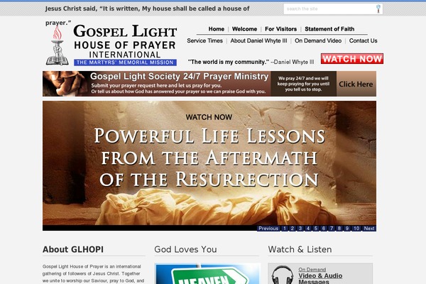 gospellighthouseofprayer.com site used Stylish-church-theme