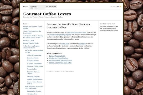 gourmetcoffeelovers.com site used Thesis_16b2