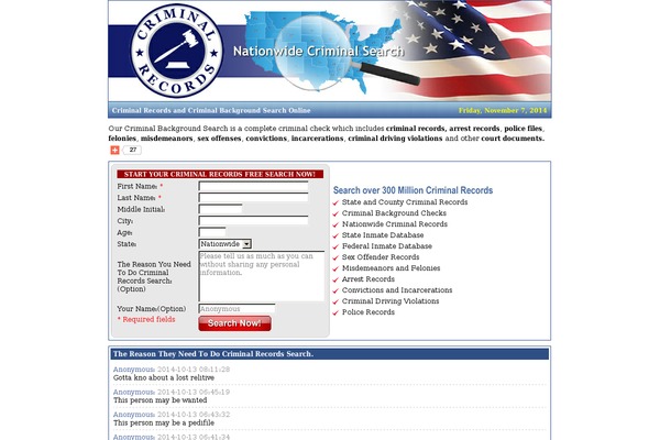 govcriminalrecords.org site used Criminalwp