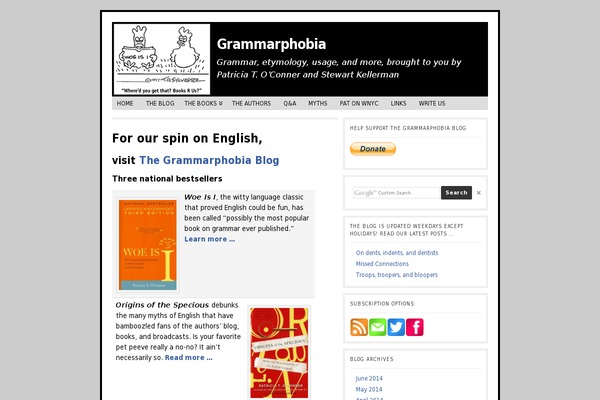 grammarphobia.com site used Twentytwenty-grammarphobia