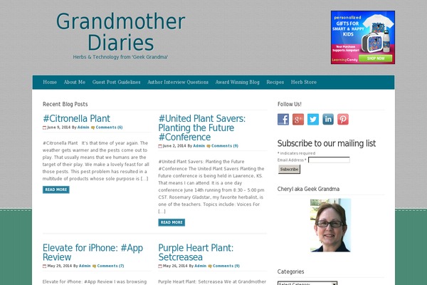 grandmotherdiaries.com site used Wp-venus105