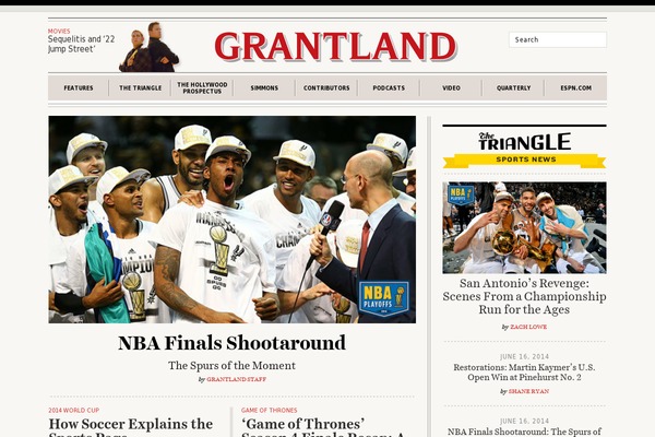 grantland.com site used Espn-grantland