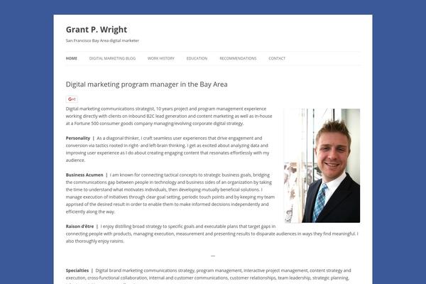 Twenty Twelve theme site design template sample