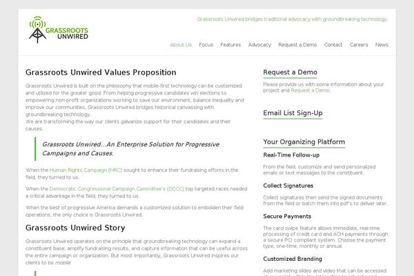 grassrootsunwired.com site used Appointment Green