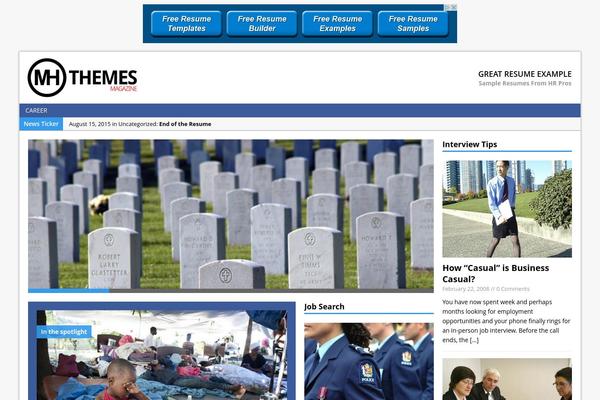MH Magazine theme site design template sample