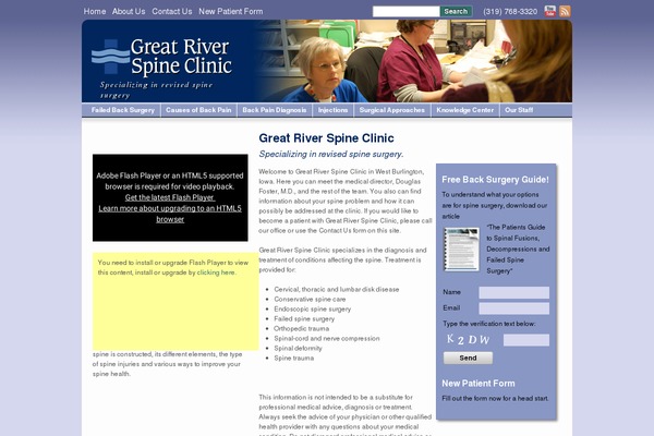 greatriverspineclinic.com site used Grspine