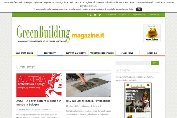 greenbuildingmagazine.it site used Magazon Wp