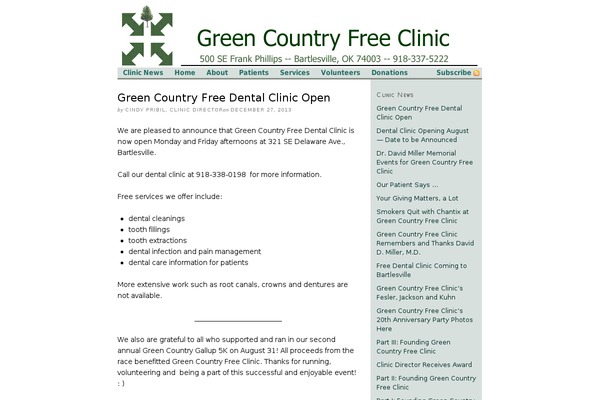 greencountryfreeclinic.org site used Thesis 1.7