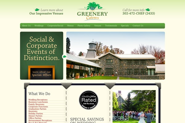 greenerycaterers.com site used Greenery