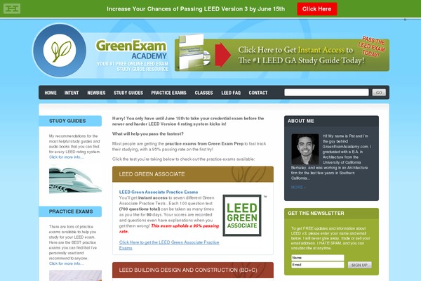 greenexamacademy.com site used Intheleed
