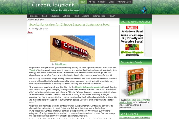 greenjoyment.com site used Wp-green