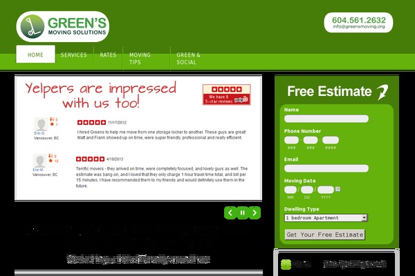 greensmoving.org site used AppointWay