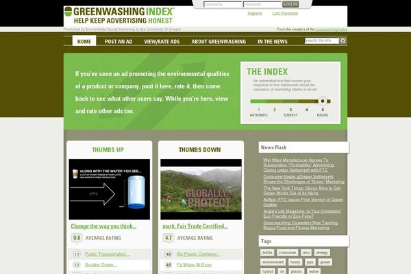 greenwashingindex.com site used Greenwashing