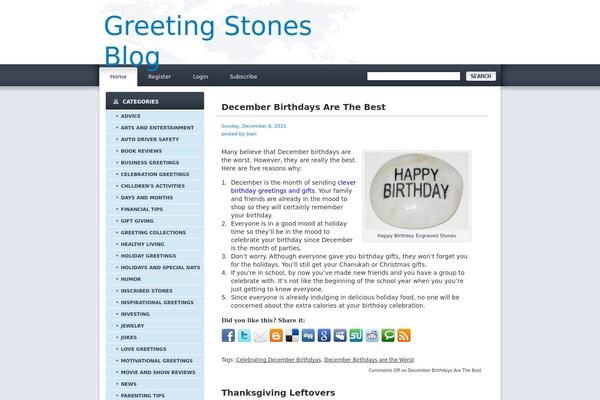 greetingstonesblog.com site used Theme845