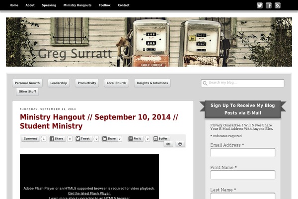 gregsurratt.org site used Get Noticed