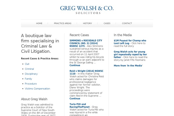 gregwalsh.com.au site used Gregwalsh