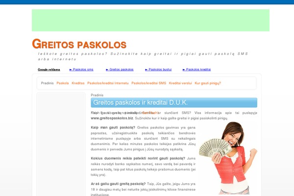 greitospaskolos.biz site used Light and Modern