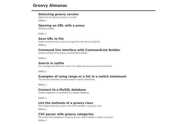 groovy-almanac.org site used Almanac