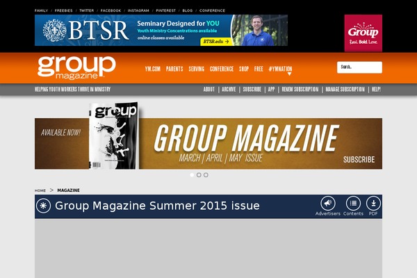 groupmagazine.com site used Youthministry_theme