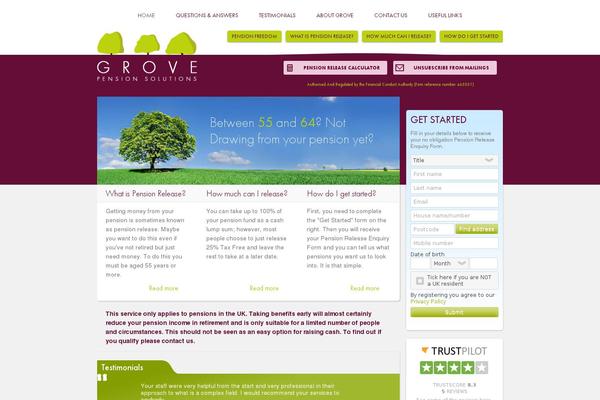 GROVE theme site design template sample
