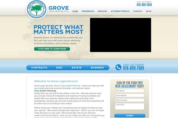 GROVE theme site design template sample