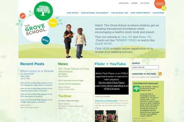 GROVE theme site design template sample