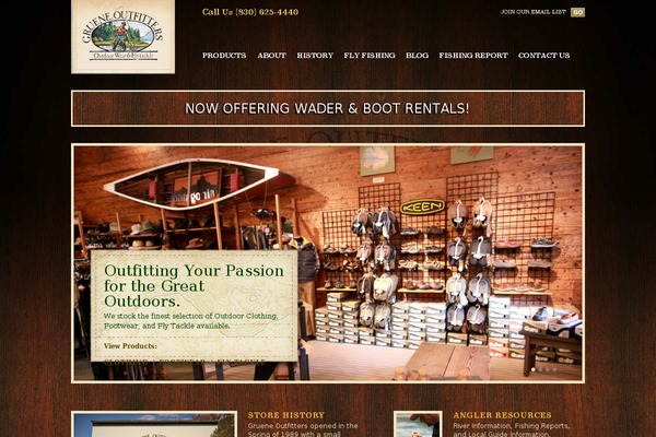 Gruene theme site design template sample