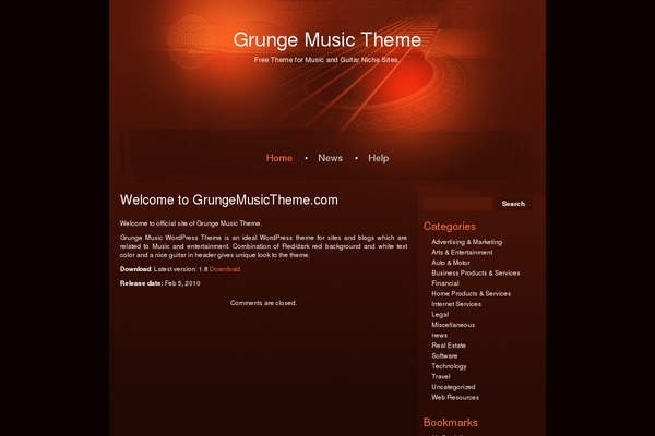 grungemusictheme.com site used Grunge Music