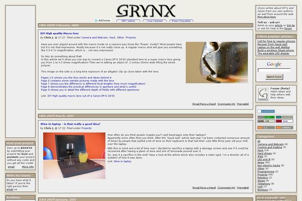 grynx.com site used Journalized Sand