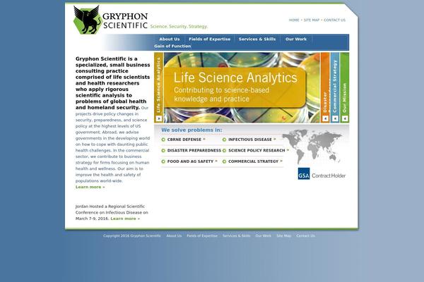 Gryphon theme site design template sample