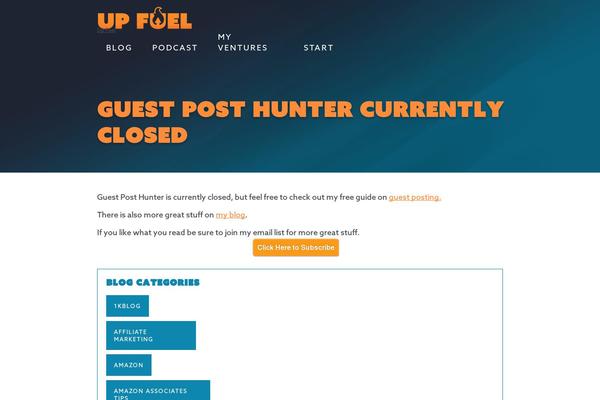 guestposthunter.com site used Upfuel