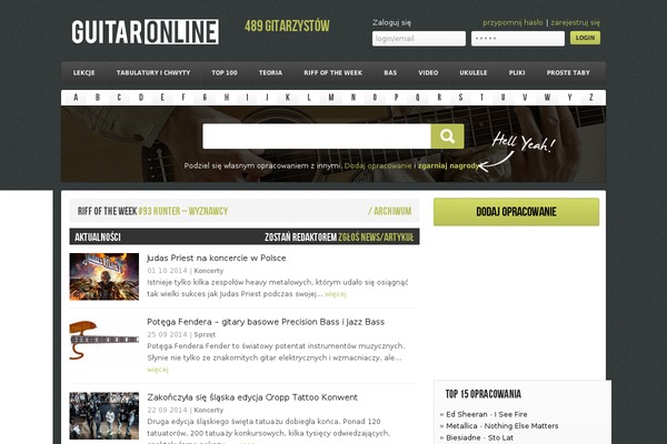 guitaronline.pl site used Guitaronline_theme