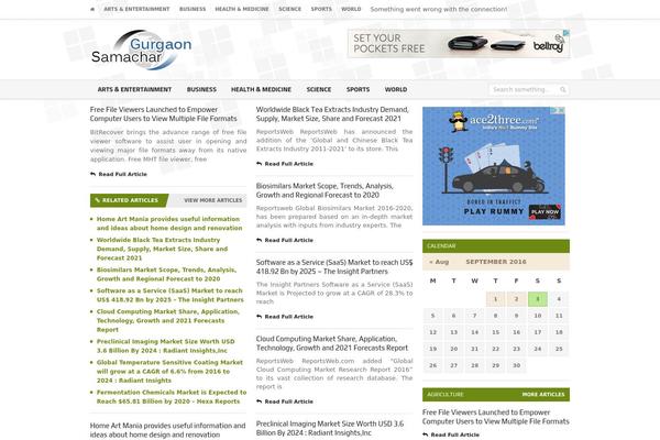 gurgaon-samachar.com site used Legatus Theme