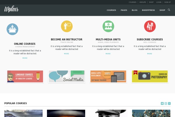 WPLMS theme site design template sample