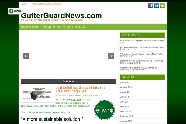 gutterguardnews.com site used Publisher2