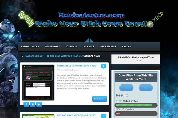 hacks4ever.com site used Orizon