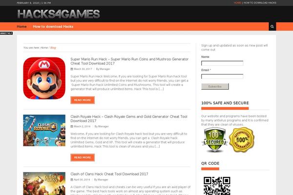 hacks4games.tk site used New Lotus