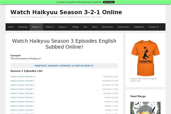 Animepress theme site design template sample