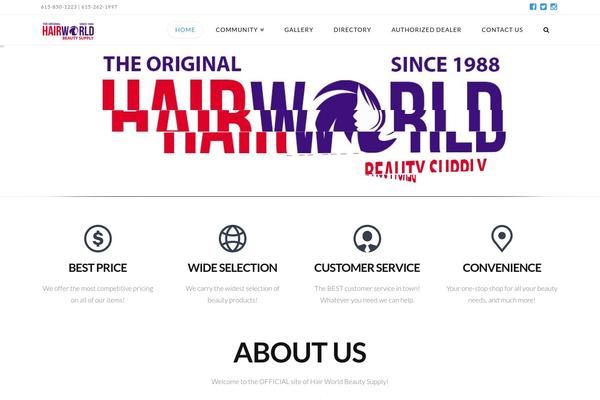 hairworldbeautysupply.com site used X | The Theme