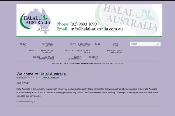 halal-australia.com.au site used Divi Child