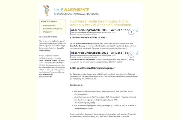 halbwaisenrente.org site used Mehrwert