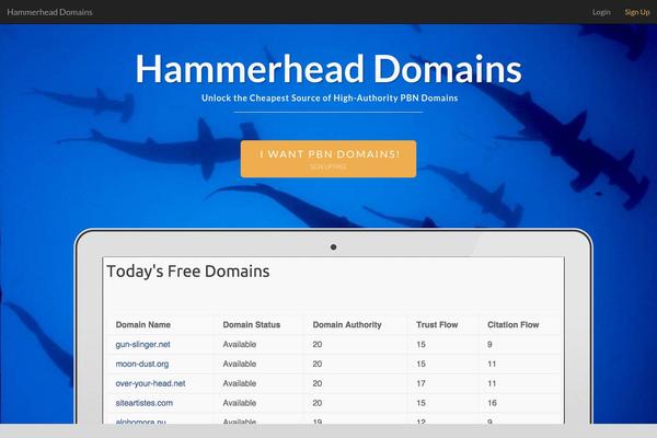 hammerheaddomains.com site used Shark_theme