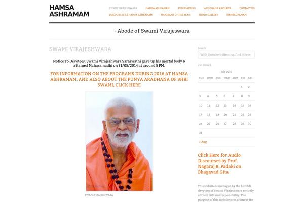 hamsaashramam.org site used Origin